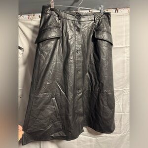 Banana Republic Black Leather Skirt